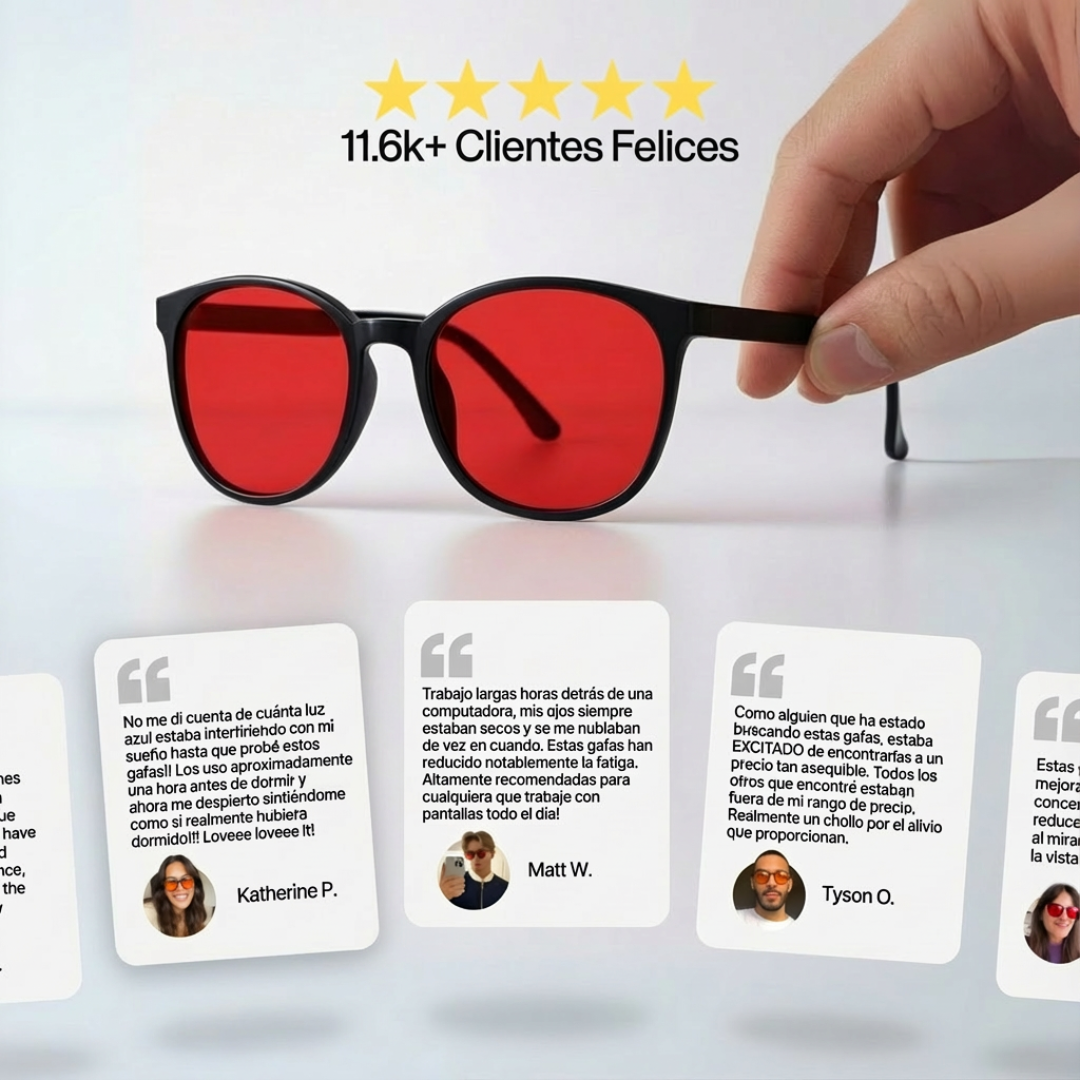 Aurelia Gafas Unisex con Lentes Rojas Anti-Luz Azul