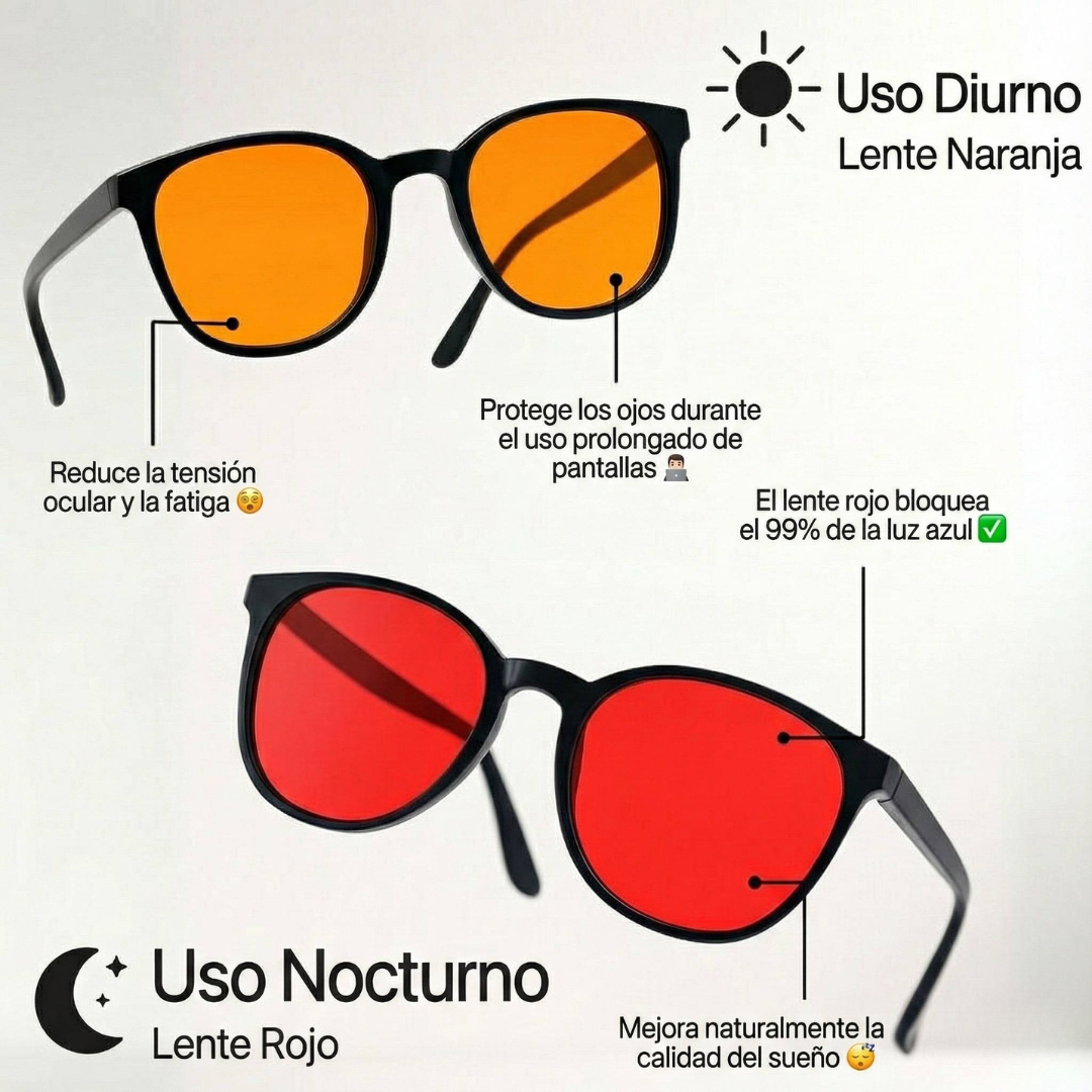 Aurelia Gafas Unisex con Lentes Rojas Anti-Luz Azul